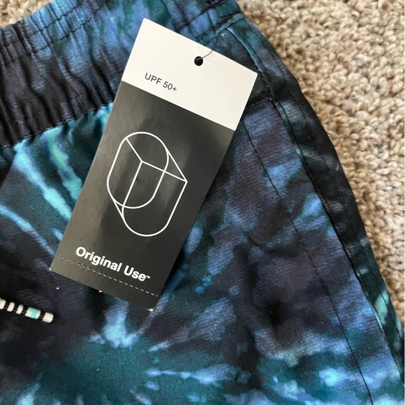 NWT Original Use Men's Blue Tie Dyed Navy Swim Trunks Inseam 7” Size Large - Picture 6 of 6